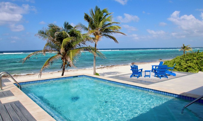 Rum Point Villa | NO BIG TING - Beautiful Oceanfront Beach House, Snorkel Paradise w/Private Pool