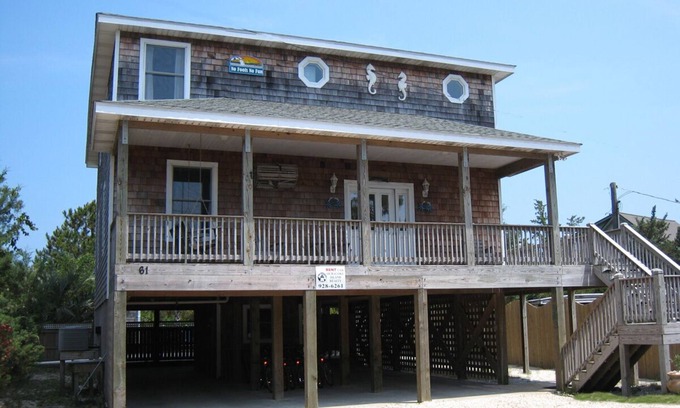 Ocracoke House | No Fools No Fun: Private pool with a wonderfully landscaped yard.
