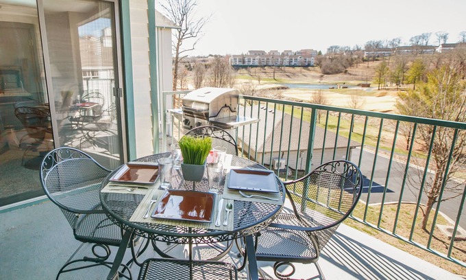 Branson Condo | No Stairs! Great View - Massage Chair - Central Branson- Heated Pool-King Beds