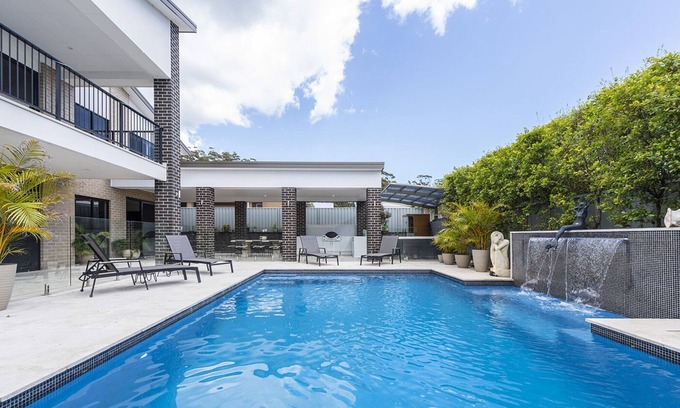 Corlette House | Nor Easterly - Large Modern Home with Pool, Spa, Sauna, Media Rm