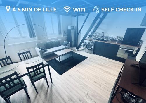 Lille-Moulins Apartment | NOUVEAU! Centre Lille T3 WiFi, TV, Proche Centre Ville