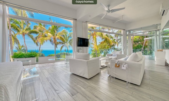 South Shore Hotel Area Condo | Ocean Front 2 Bedroom modern condo with huge floor to glass doors