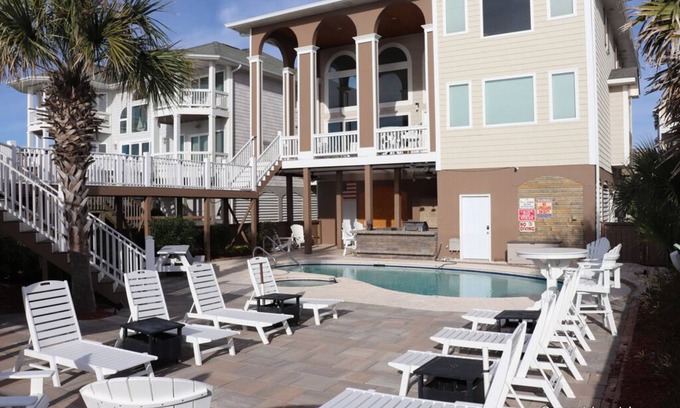 Ocean Isle Beach House | Ocean Front 365 W.First - 6br, elevator, private pool, private walk to beach