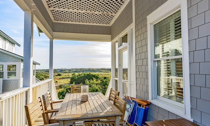 South Beach House | Ocean front duplex with master balcony overlooking the beach; newer six passenger golf cart