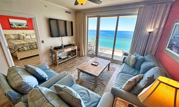 Panama City Beach Condo | Ocean Reef Beach-Front Condo, Huge Balcony, Free Beach Chairs, 3 Beds!