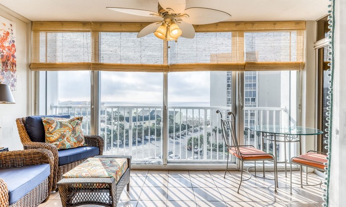 Holiday Isle Condo | Ocean-view condo with pool, sauna, tennis courts & private beach access