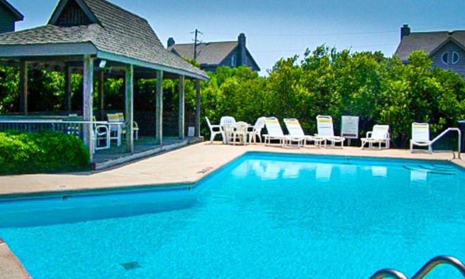 Topsail Beach House | Ocean-view duplex with pool, W/D, central AC, & beach access- dog-friendly