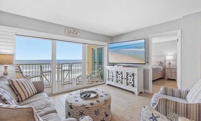 New Smyrna Beach Condo | 🌞Ocean Views-Pool-2BR Ponce De Leon Towers 804🌞