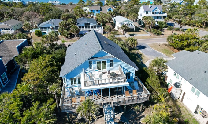 Folly Beach House | Oceanfront, 2 Large Decks & Open Floorplan - Living On The Edge