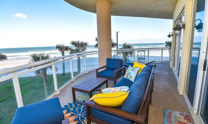 Daytona Beach Condo | Oceanfront 3BR 3 BA Luxury Condo - Pets Welcome with a fee.