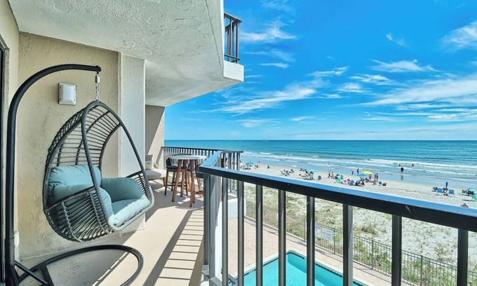 Ash Condo | Oceanfront Bliss: Spacious 3BR/3BA with Pool, Large Porch at Cherry Grove Point