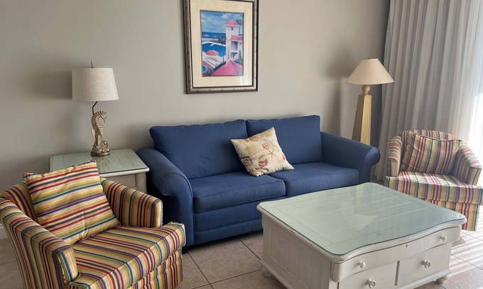Panama City Beach Condo | Oceanfront by Pier Park - 3rd Floor-Beach Chairs - Spend Autumn at the Beach!