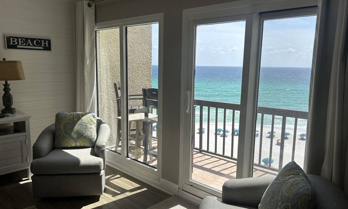 Panama City Beach Condo | Oceanfront, By 30A, Pool, Sauna, Boat Slips FREE