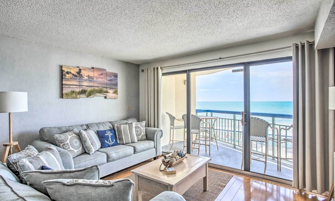 Cherry Grove Beach Condo | Oceanfront Condo w/Pool in North Myrtle Beach
