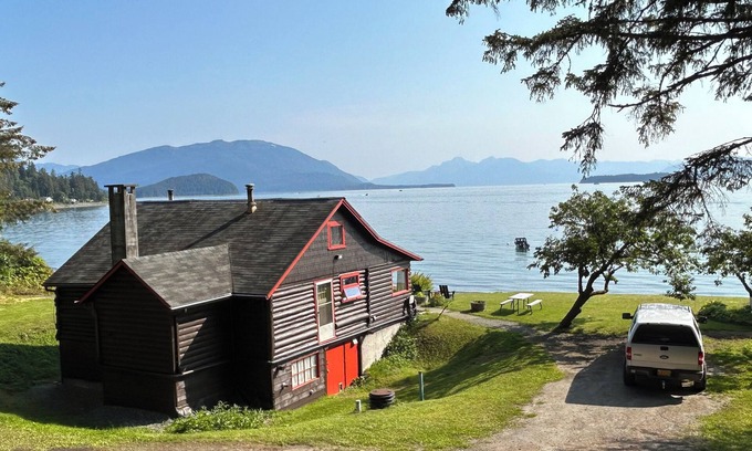 Juneau House | Oceanfront cabin out the road and steps to the beach