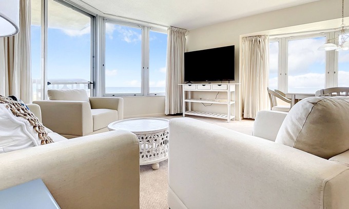 New Smyrna Beach Condo | Oceanfront condo with balcony, pool, & central AC - snowbird-friendly