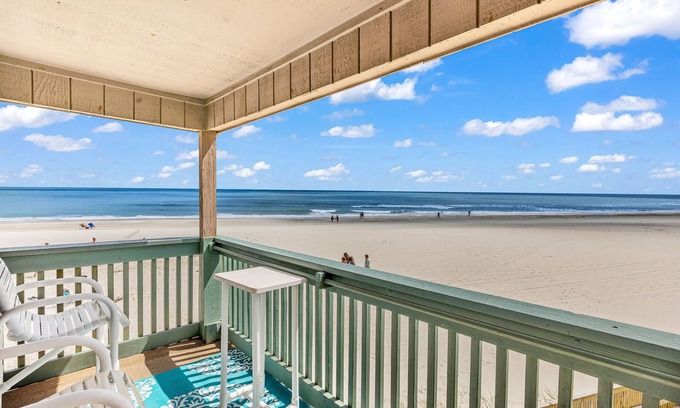 Myrtle Beach Condo | Oceanfront condo with pool, patio, central AC, & free WiFi