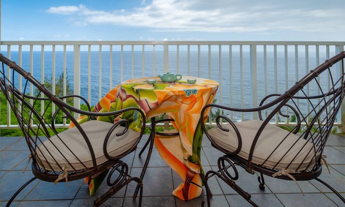 Princeville Condo | Oceanfront Condo w/Incredible Views from Every Room! Watch the Waves In Bed