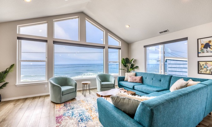 Nelscott House | Oceanfront, dog-friendly home with hot tub & huge view - steps to beach access