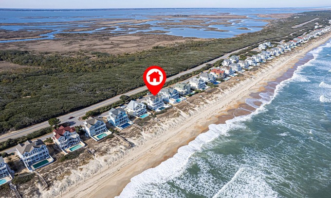 Corolla House | Oceanfront, Game Room, Decks, Heated Pool, Hot Tub, Ocean Views, Fully Loaded