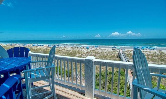 Wilmington Beach House | Oceanfront updated 5 bedroom duplex with elevator and private beach access.