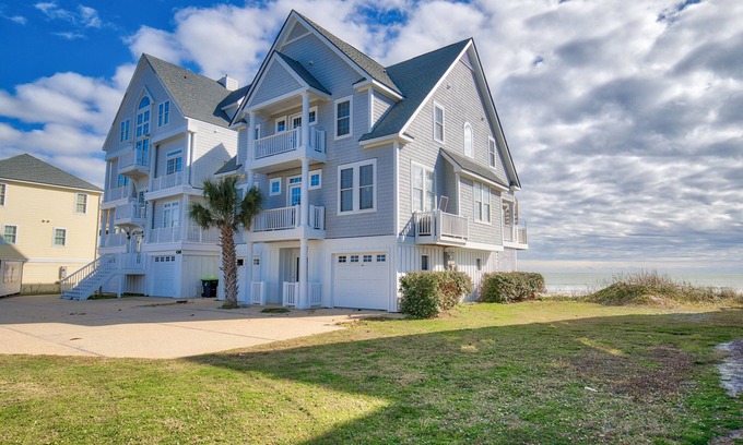 North Topsail Beach House | Oceanfront home with beach access, a hot tub, washer/dryer & central AC
