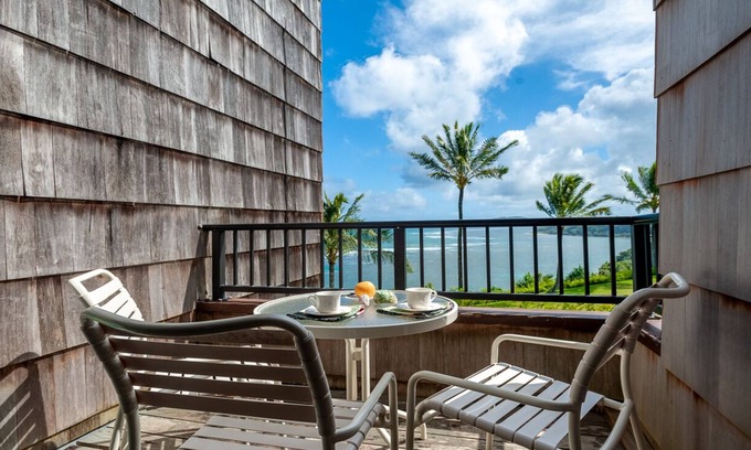 Princeville Condo | Oceanfront views all the way to the lighthouse!