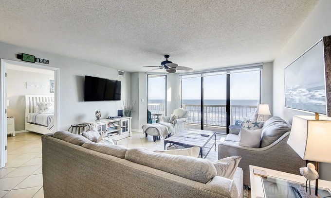 Folly Beach Villa | Oceanfront villa with incredible views, balcony & 2 community pools