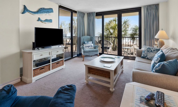 Crescent Beach Condo | Oceanfront with all the views! Condo w/pool, grill, sundeck, family friendly