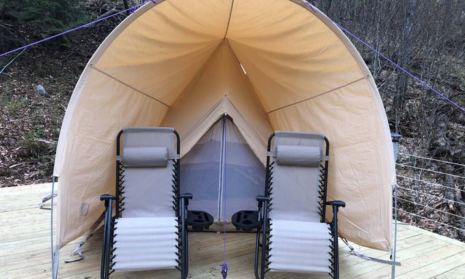 Ferndale RV Rental | Okama Abon Bell Tent, River View Taino Woods 15 minutes to Bethel Woods Concerts