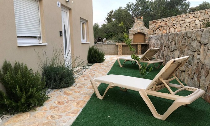 Veliki Drvenik Apartment | Olea Resort, 50m2, Teilweise Meerblick