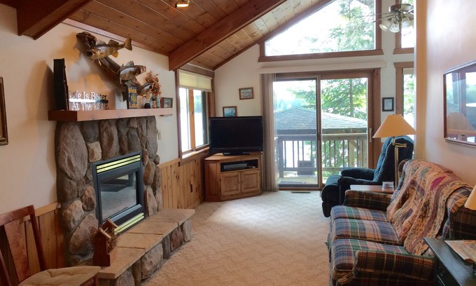 Eagle River Cabin | Our Lakeside cottage on Meta Lake, Eagle River, WI with sunset views!
