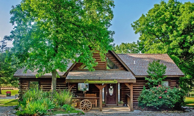 Branson Cedars Cabin | Overlooking pool & playground, walking distance to Thunder Ridge Arena.