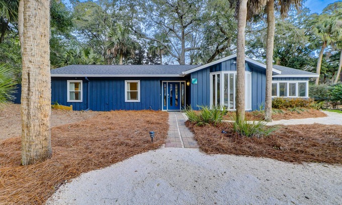 Oceanside House | Palm-lined hideaway with pool, hammock, & spacious interior - dog-friendly
