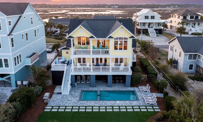 Murrells Inlet House | Palmettos & Sunshine: Oceanfront Luxury w/Pool, Hot Tub, & Stunning Views
