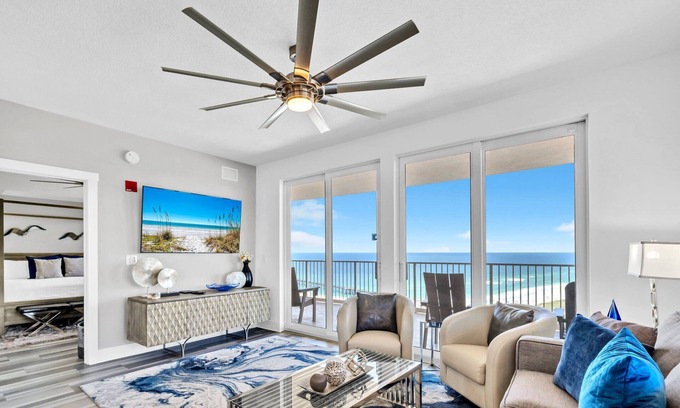 Panama City Beach Condo | ☀️Panoramic Gulf and Pool Views-Steps to Private Beach-Calypso 3-2112☀️
