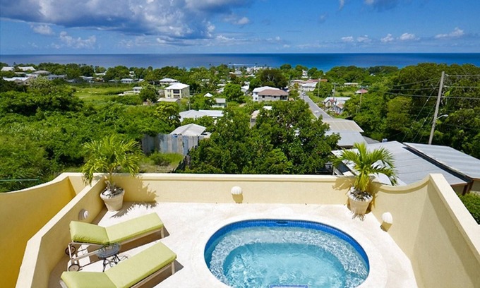 Reeds Bay Villa | Panoramic sea views, Modern home, private pool and 10 minute walk to the beach.