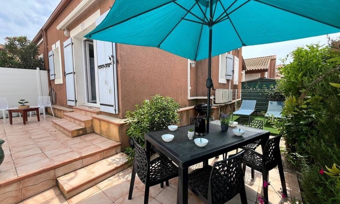 Valras-Plage Apartment | Pavilion with a garden 100m from the beach