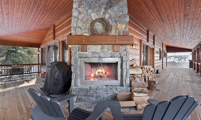 Tamarack Resort House | Peaceful Cabin with a hot tub and outdoor fireplace. Ski in ski out property.