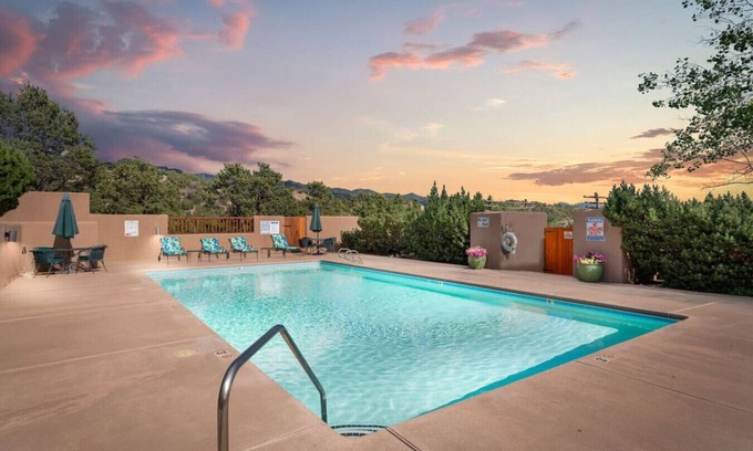 Nambe Pueblo House | Peaceful Tesuque Adobe with Pool & Nearby Trails