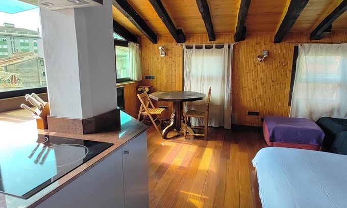 Olot Apartment | Penthouse-loft with natural light and sun all day overlooking the city center.