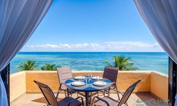 Akumal Condo | Penthouse perfection! Spectacular view of the ocean, perfect for a couple!