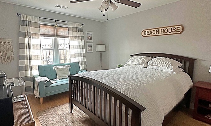 Wilmington Beach Apartment | Pet-friendly guest suite. Private fenced yard. 2 min walk to beach.