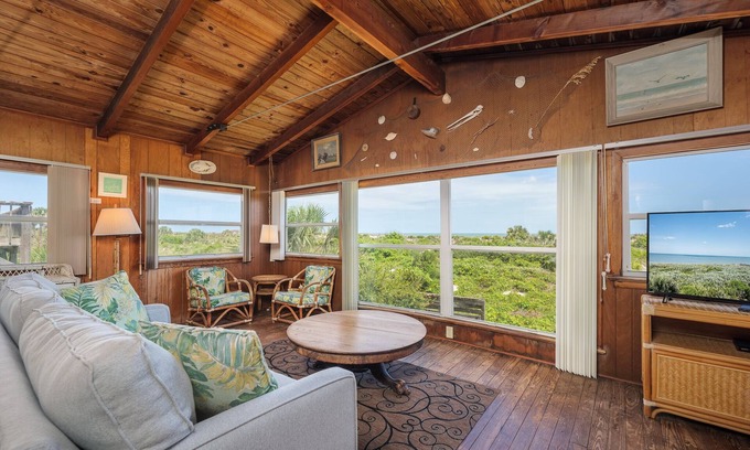 Butler Beach House | Pet Friendly Oceanfront Cottage -Deck Dining+ Direct Access Path to the Beach!