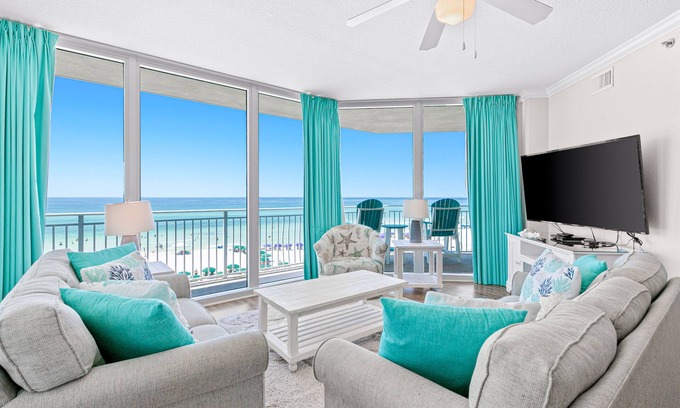 Fort Walton Beach Condo | Picturesque Condo At Waterscape Expansive Balcony Waterfall, Lazy River