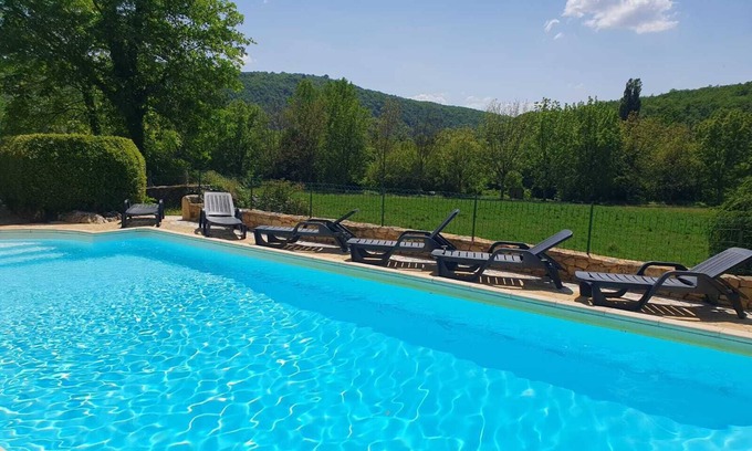 Tursac House | PITTORAL HOUSE 12 PERS private swimming pool, view of the Vézère Valley