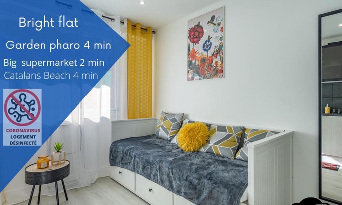 Le Pharo Apartment | Plage Catalans:Studio entre la mer & le Parc Pharo