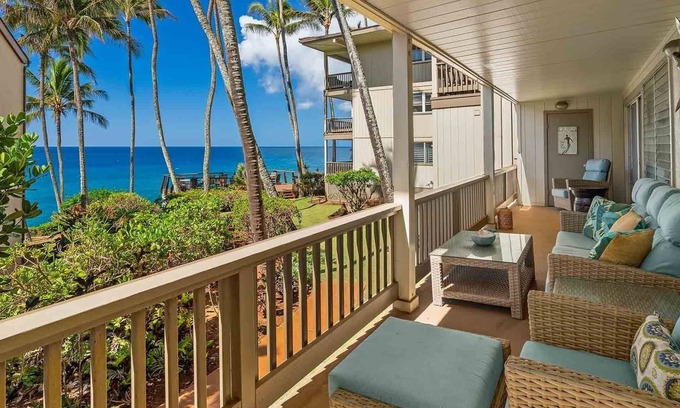Poipu Condo | Poipu Palms 101 By Parrish Kauai - oceanfront unit w/beautiful sunset views, gr