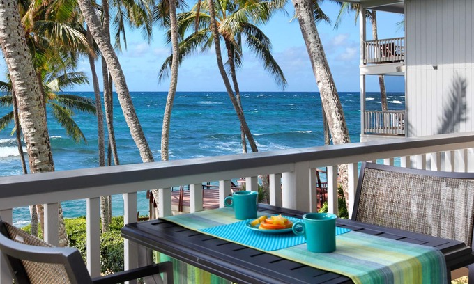 Poipu Condo | Poipu Palms #201 By Parrish Kauai- oceanfront views & see turtles!
