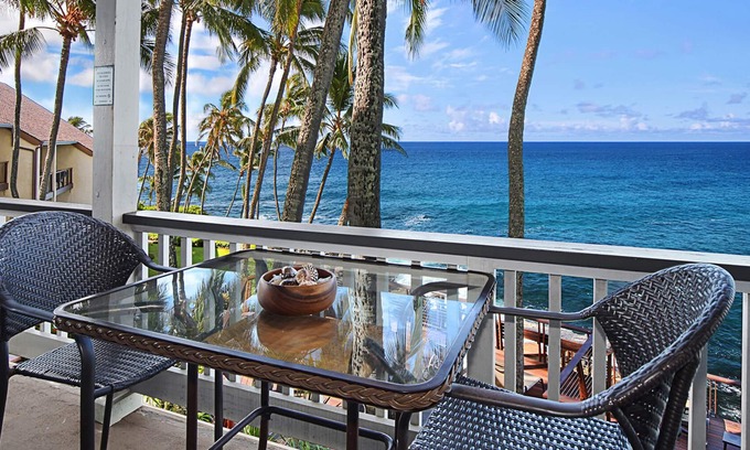 Poipu Condo | Poipu Palms #203 By Parrish Kauai: pristine, updated oceanfront gem w/sunsets &
